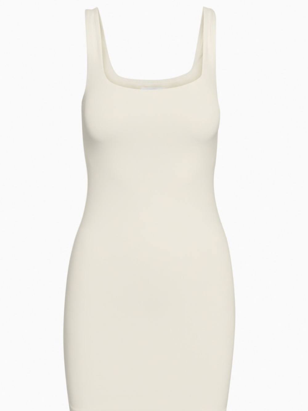 Aritzia Contour Squareneck Mini Dress in Light Ivory 2XS